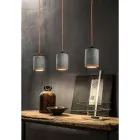 Lampada Sospesa Artigianale in Legno e Ceramica Stile Nordico - Nateca Viadurini