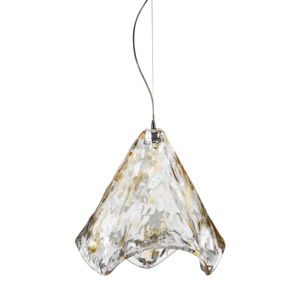 Lampada Sospesa Artigianale in Vetro di Venezia Soffiato 35 46 cm - Mary Viadurini