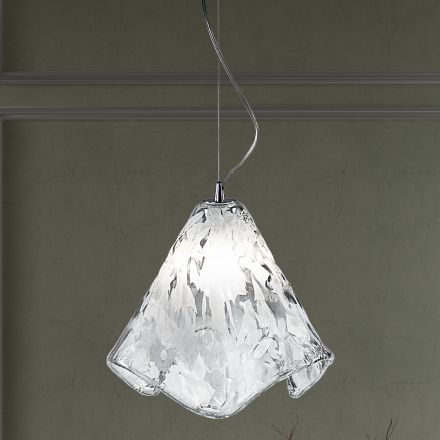Lampada Sospesa Artigianale in Vetro di Venezia Soffiato 35 46 cm - Mary Viadurini