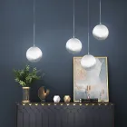 Lampada Sospesa Artigianale in Vetro Veneziano Incamiciato Soffiato - Nova Viadurini