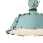 Lampada Sospesa Artigianale Industriale in Ferro e Ceramica - Industrial Viadurini