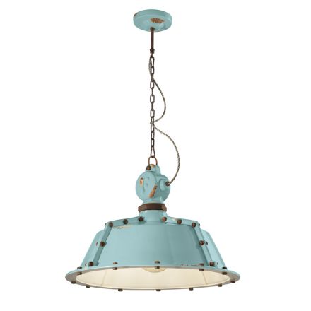 Lampada Sospesa Artigianale Industriale in Ferro e Ceramica - Industrial Viadurini