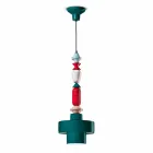 Lampada Sospesa Ceramica Giallo o Verde Retrò Made in Italy – Ferroluce Lariat Viadurini