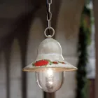 Lampada Sospesa da Esterno in Alluminio Bianco Dipinto a Mano - Imperia Viadurini