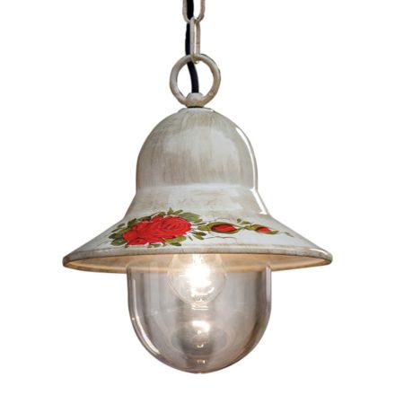 Lampada Sospesa da Esterno in Alluminio Bianco Dipinto a Mano - Imperia Viadurini