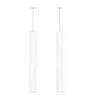 Lampada Sospesa da Incasso in Alluminio Bianco o Nero, 2 Pezzi - Rebolla Viadurini