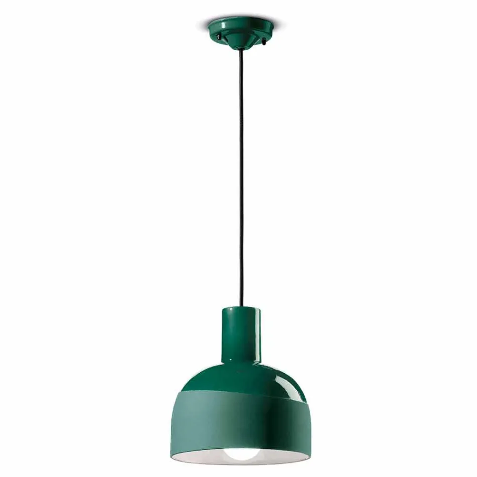 Lampada Sospesa dallo Stile Retrò in Ceramica Made in Italy – Ferroluce Caxixi Viadurini