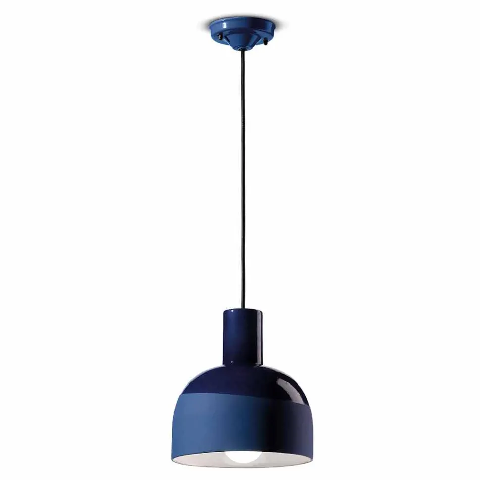 Lampada Sospesa dallo Stile Retrò in Ceramica Made in Italy – Ferroluce Caxixi Viadurini
