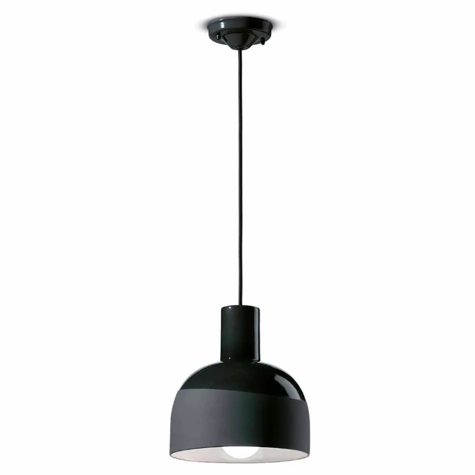 Lampada Sospesa dallo Stile Retrò in Ceramica Made in Italy – Ferroluce Caxixi Viadurini