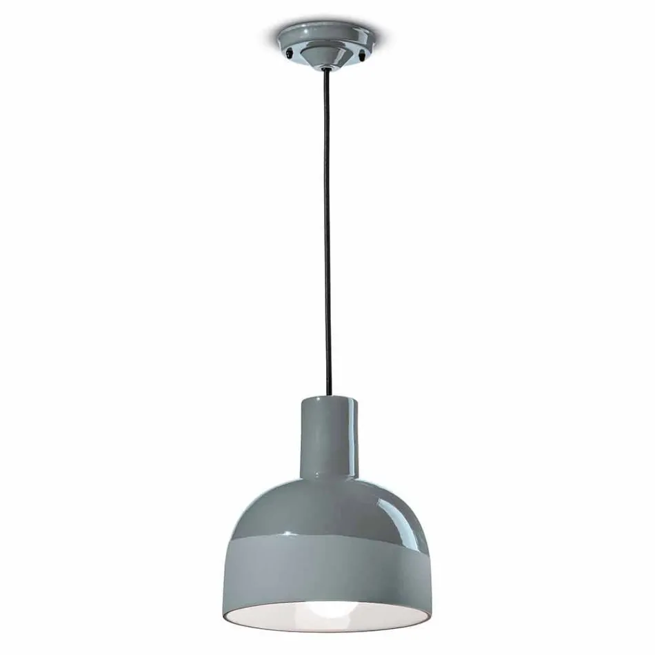 Lampada Sospesa dallo Stile Retrò in Ceramica Made in Italy – Ferroluce Caxixi Viadurini
