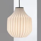 Lampada Sospesa Design Tondeggiante in Vetro Bianco in Filigrana - Caravan Viadurini