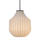 Lampada Sospesa Design Tondeggiante in Vetro Bianco in Filigrana - Caravan Viadurini