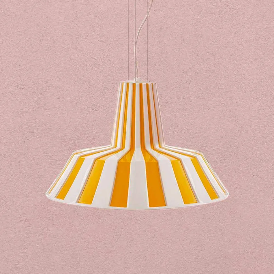 Lampada Sospesa di Design in Ceramica a Righe – Budin Viadurini