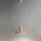 Lampada Sospesa di Design in Ceramica a Righe – Budin Viadurini