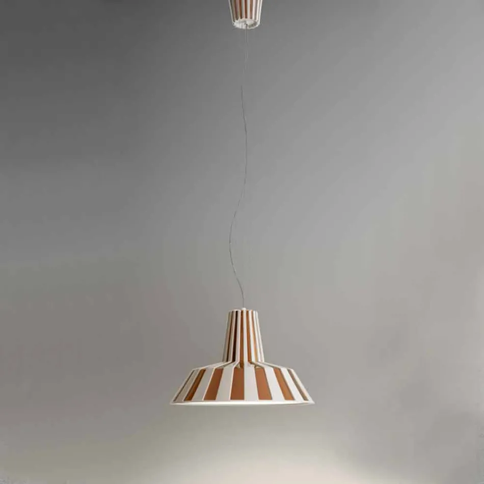 Lampada Sospesa di Design in Ceramica a Righe – Budin Viadurini