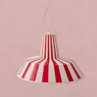 Lampada Sospesa di Design in Ceramica a Righe – Budin Viadurini