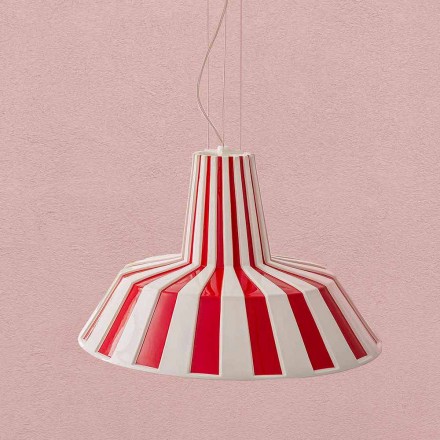 Lampada Sospesa di Design in Ceramica a Righe – Budin Viadurini