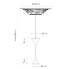 Lampada Sospesa di Design in Gesso bianco e Alluminio Nero 2 Coni - Tesera Viadurini