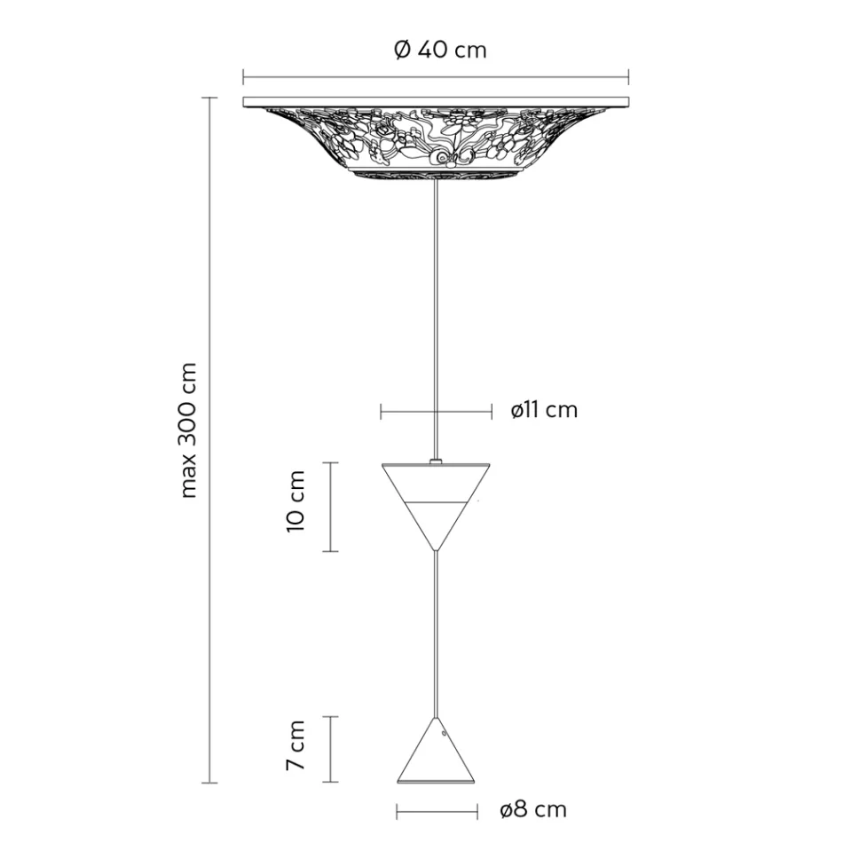 Lampada Sospesa di Design in Gesso bianco e Alluminio Nero 2 Coni - Tesera Viadurini