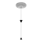 Lampada Sospesa di Design in Gesso bianco e Alluminio Nero 2 Coni - Tesera Viadurini