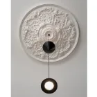 Lampada Sospesa di Design in Gesso bianco e Alluminio Nero 2 Coni - Tesera Viadurini