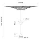 Lampada Sospesa di Design in Gesso bianco e Alluminio Nero 2 Coni - Tesera Viadurini