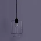 Lampada Sospesa di Design in Metallo e Vetro Trasparente Made in Italy - Clizia Viadurini