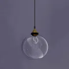 Lampada Sospesa di Design in Metallo e Vetro Trasparente Made in Italy - Clizia Viadurini