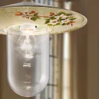 Lampada Sospesa Esterno in Alluminio Decoro Fiori Dipinto a Mano - Genova Viadurini