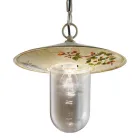 Lampada Sospesa Esterno in Alluminio Decoro Fiori Dipinto a Mano - Genova Viadurini