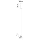Lampada Sospesa Filo Alluminio Nero Cono Piccolo Design Minimale - Mercado Viadurini
