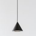 Lampada Sospesa Filo Alluminio Nero Cono Piccolo Design Minimale - Mercado