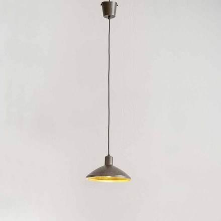 Lampada Sospesa in Acciaio Anticato Diametro 310 mm – Materia Aldo Bernardi Viadurini