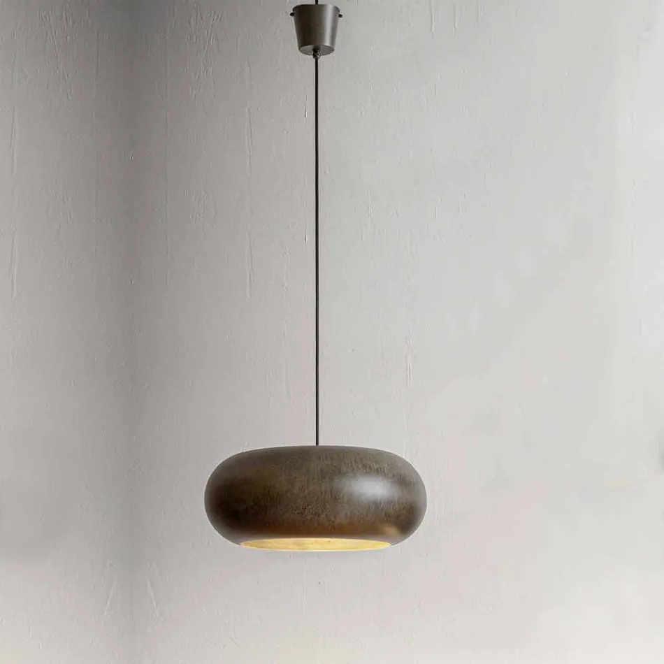 Lampada Sospesa in Acciaio Diametro 500 mm – Materia Aldo Bernardi Viadurini