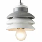 Lampada sospesa in ceramica e alluminio moderna fatta in Italia Asia Viadurini
