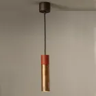 Lampada Sospesa in Ceramica e Rame Realizzata a Mano in Italia - Toscot Match Viadurini