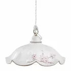 Lampada Sospesa in Ferro e Ceramica Ondulata Decorata a Mano - Belluno Viadurini
