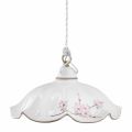 Lampada Sospesa in Ferro e Ceramica Ondulata Decorata a Mano - Belluno