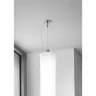 Lampada Sospesa in Polietilene Bianco e Metallo Realizzata in Italia - Asturia Viadurini
