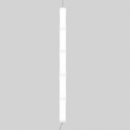 Lampada Sospesa in Polietilene Bianco e Metallo Realizzata in Italia - Asturia Viadurini