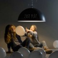 Lampada sospesa in resina In-es.artdesign Mezza Luna Lavagna moderna