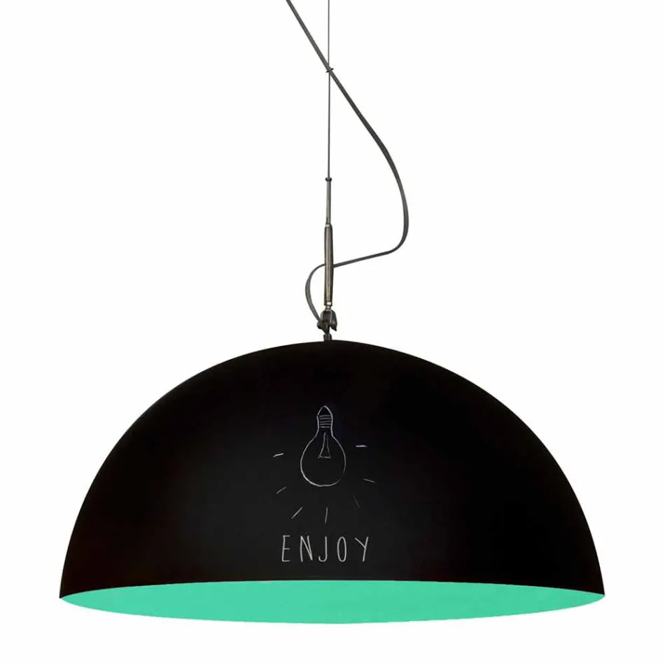 Lampada sospesa in resina In-es.artdesign Mezza Luna Lavagna moderna Viadurini
