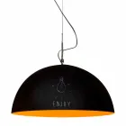 Lampada sospesa in resina In-es.artdesign Mezza Luna Lavagna moderna Viadurini