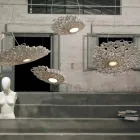 Lampada Sospesa in Tecnopolimero Bianco o Oro Design 2 Dimensioni - Cattedrale Viadurini