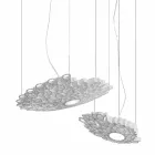 Lampada Sospesa in Tecnopolimero Bianco o Oro Design 2 Dimensioni - Cattedrale Viadurini