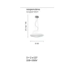 Lampada Sospesa in Vetro Bianco Soffiato e Metallo Cromato - Illumina Viadurini