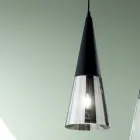 Lampada Sospesa in Vetro Soffiato con Struttura in Metallo - Trentino Viadurini
