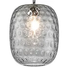 Lampada Sospesa in Vetro Veneziano e Metallo Cromato Made in Italy - Calima Viadurini