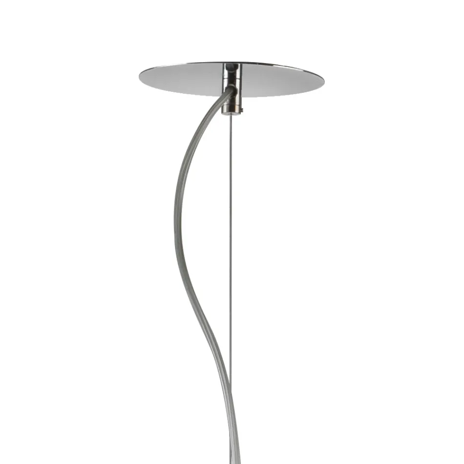 Lampada Sospesa in Vetro Veneziano e Metallo Cromato Made in Italy - Calima Viadurini