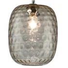 Lampada Sospesa in Vetro Veneziano e Metallo Cromato Made in Italy - Calima Viadurini